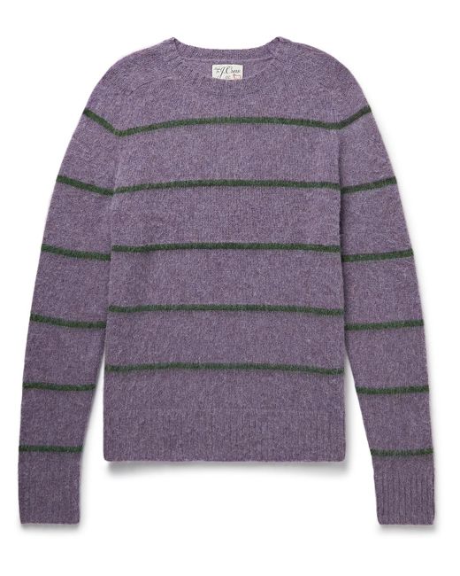 J.Crew Purple Shetland Marvin Striped Wool Sweater for men