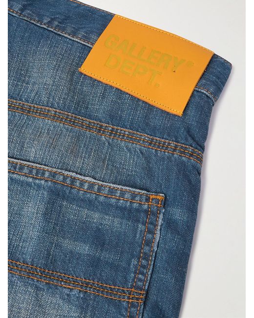 GALLERY DEPT. Blue Bare Knuckle Straight-Leg Distressed Patchwork Jeans for men