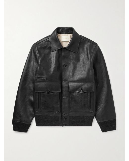Aimé Leon Dore Black Nappa Leather Jacket for men