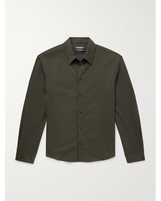 Jacquemus Green Mondani Virgin Wool-blend Twill Shirt for men