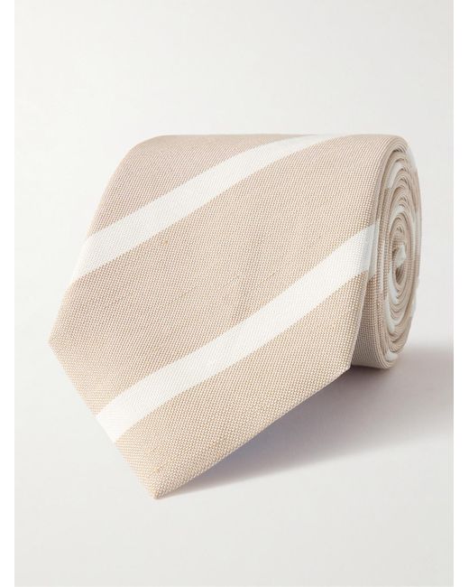 Richard James Natural 8cm Striped Silk-jacquard Tie for men