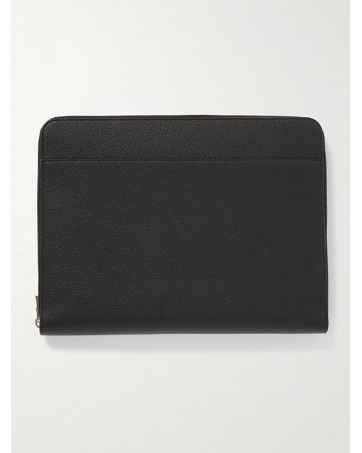 Mr P. Black Full-Grain Leather Pouch for men