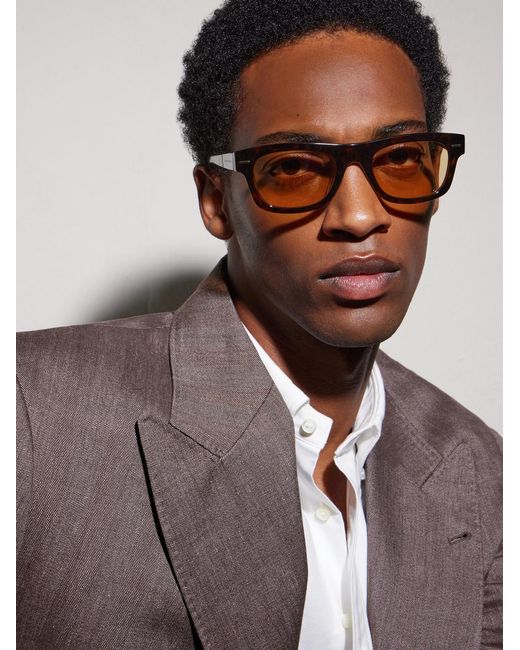 Brunello Cucinelli Natural Square-frame Acetate Sunglasses for men