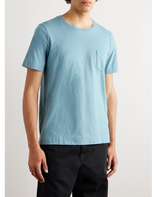 Massimo Alba Blue Panarea Cotton-jersey T-shirt for men
