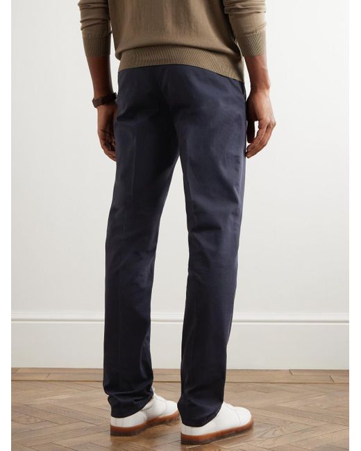 Boglioli Blue Straight-leg Cotton-blend Trousers for men