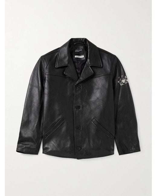 Enfants Riches Deprimes Sunday Drive Sakko aus Leder mit Logoprint in Black für Herren