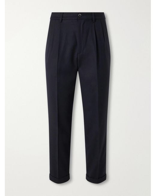 Barena Blue Straight-leg Wool-flannel Suit Trousers for men