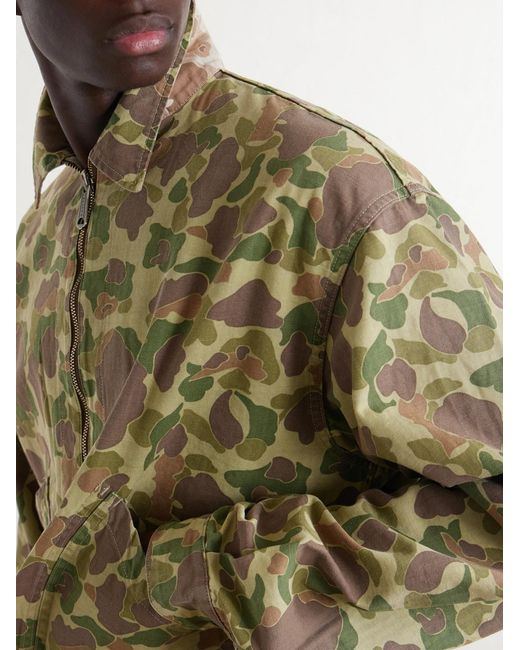 Kapital Green Drizzler Reversible Herringbone Camouflage-print Cotton Blouson Jacket for men