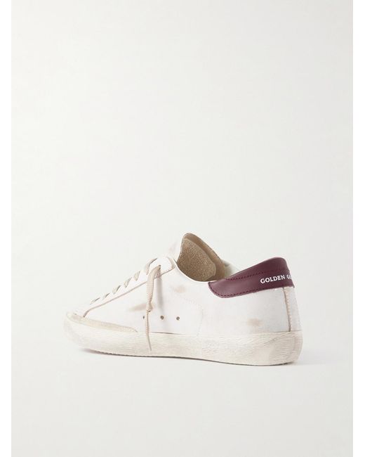 Golden Goose Deluxe Brand Natural Super-star Distressed Leather Sneakers for men