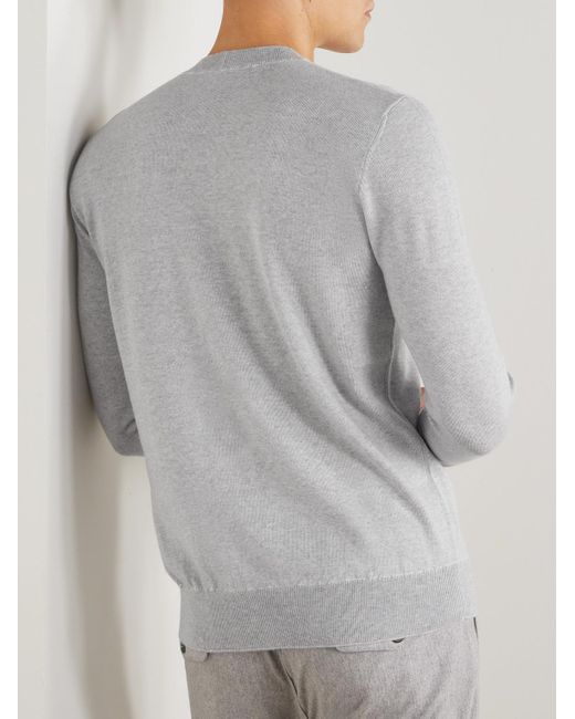 Eleventy White Slim-Fit Wool Sweater for men
