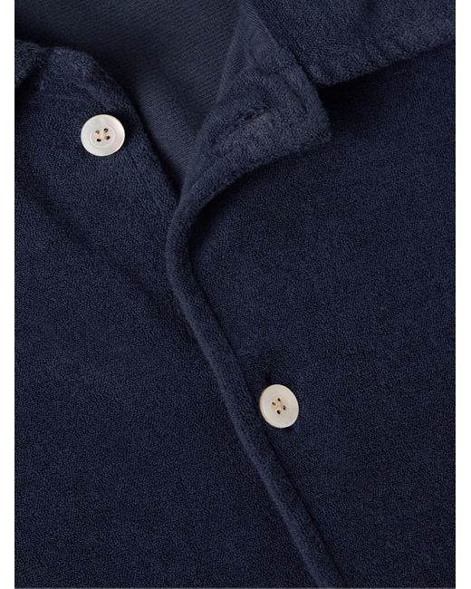 Massimo Alba Cruiser Hemd aus Frottee aus einer Baumwollmischung in Blue für Herren