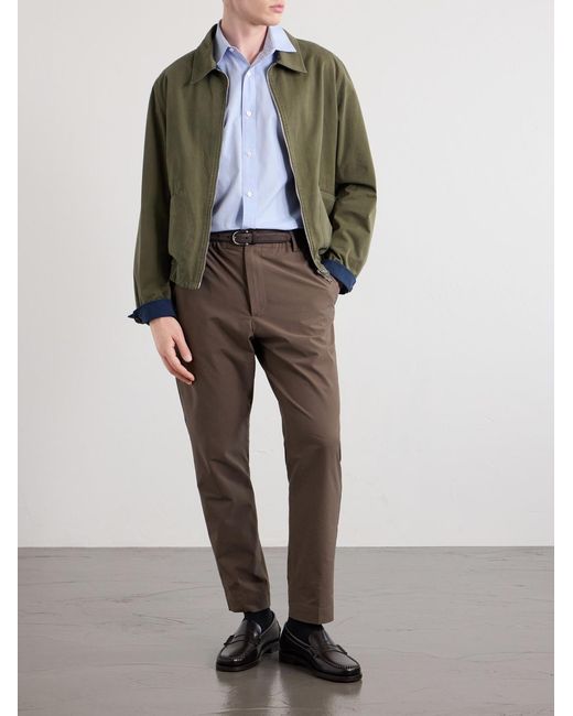 NN07 Brown Billie 10038 Straight-Leg Seersucker Drawstring Trousers for men