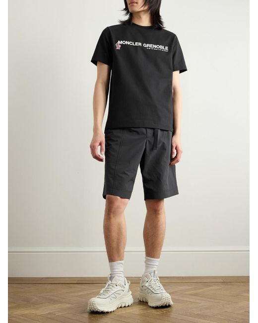 Moncler Gray Day-Namic Straight-Leg Belted Logo-Appliquéd Shell Shorts for men