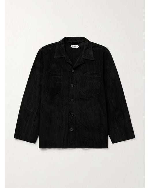 Bode Black Suede Overshirt for men