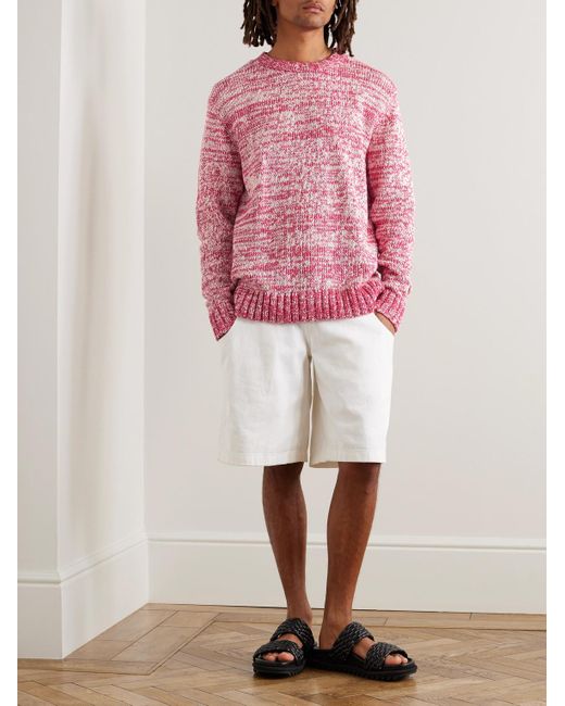 The Elder Statesman Pink Nora Two-tone Cotton Sweater for men