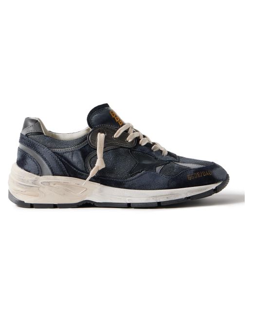 Golden Goose Deluxe Brand Black Running Dad Distressed Scuba And Leather-trimmed Mesh And Suede Sneakers for men