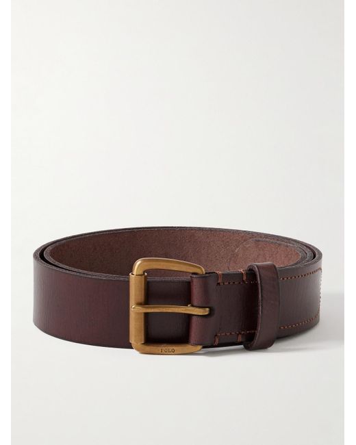 Polo Ralph Lauren Brown 3.5Cm Logo-Detailed Leather Belt for men