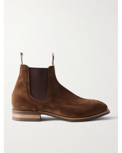 R.M.Williams Brown Comfort Craftsman Waxed-Suede Chelsea Boots for men