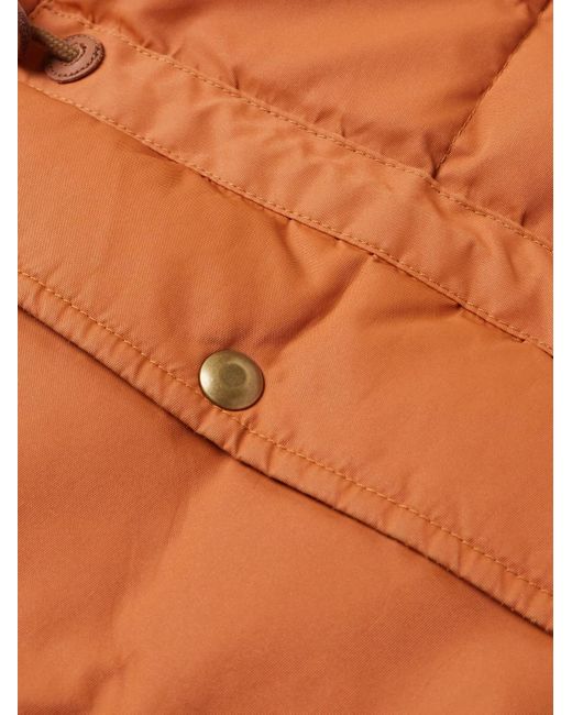 RRL Orange Barrett Quilted Padded Nylon Hooded Jacket for men