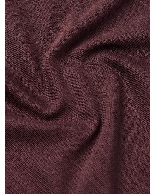 Loro Piana Purple Valpiana Silk And Cotton-Blend Polo Shirt for men