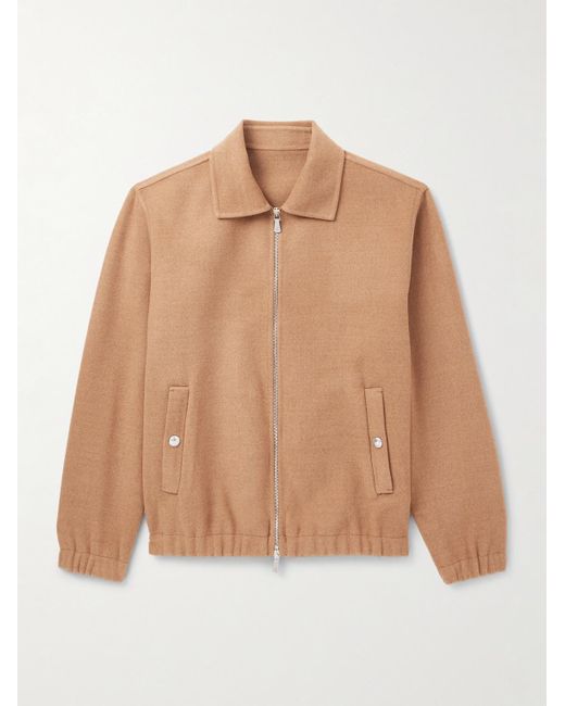 Eleventy Natural Wool-Felt Bomber Jacket for men