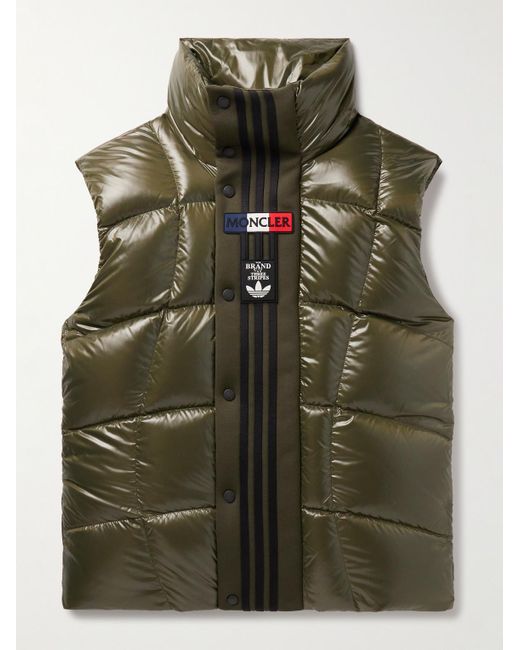 Moncler Genius Green Adidas Originals Bozon Tech Jersey-trimmed Quilted Glossed-shell Down Gilet for men