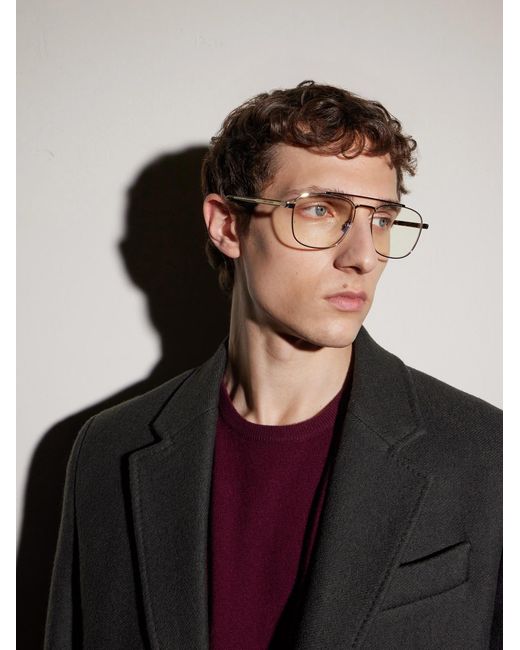 Saint Laurent Natural Pilot Viator-Style-Tone Optical Glasses for men