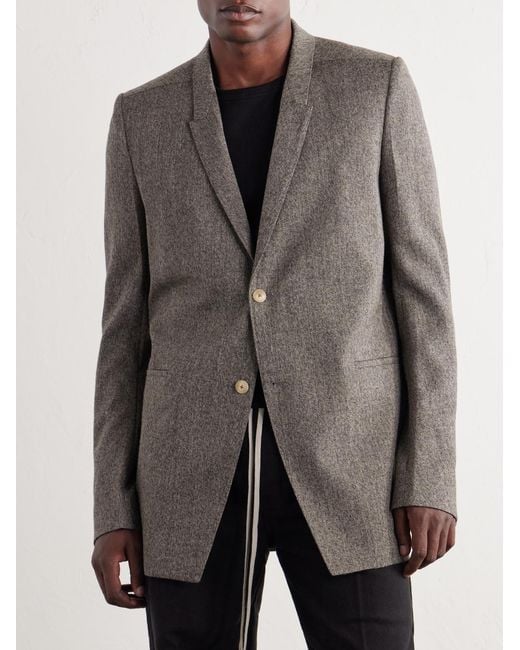 Rick Owens Gray Concordian Wool Blazer for men