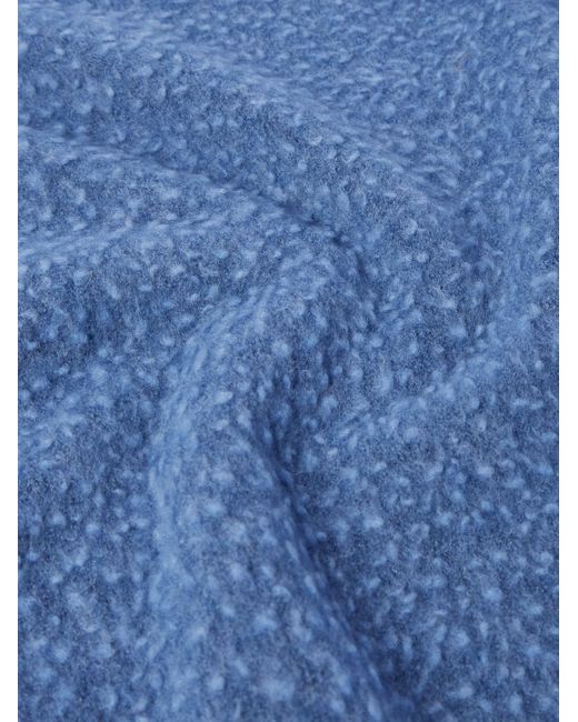 Loewe Blue Logo-appliquéd Brushed Wool-blend Cardigan for men