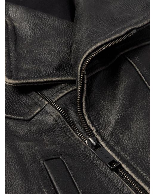 Enfants Riches Deprimes Black Tabac Rat Logo-print Leather Biker Jacket for men