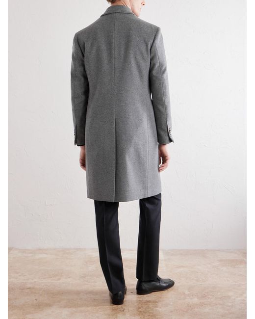 Lardini Gray Double-Breasted Wool Coat for men