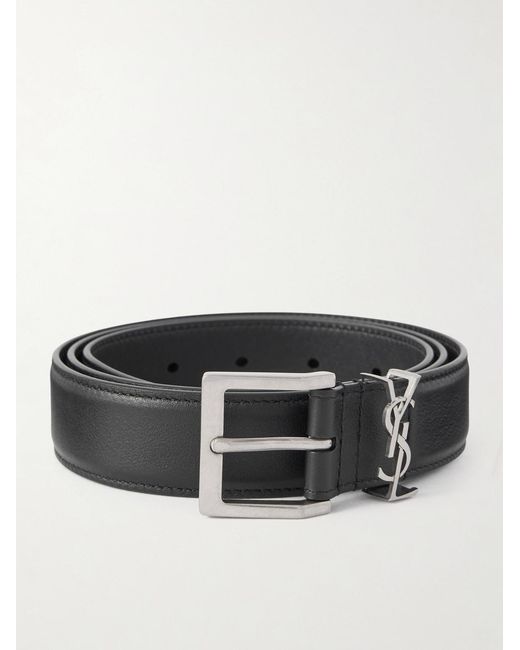 Saint Laurent Black Leather Belt for men
