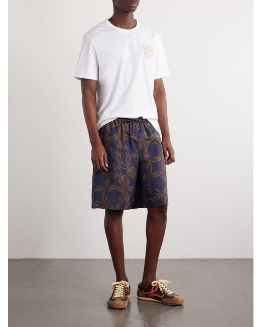Loewe White Paula's Ibiza Logo-Embroidered Cotton T-Shirt for men