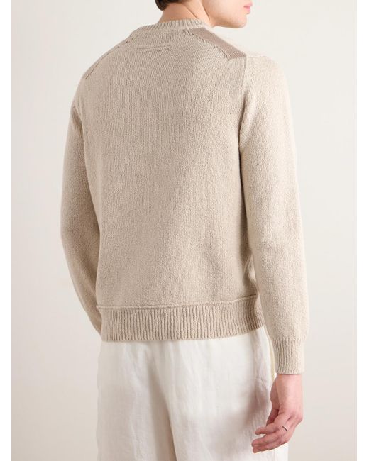 Zegna Pullover aus einer Biobaumwoll-Seidenmischung in Natural für Herren