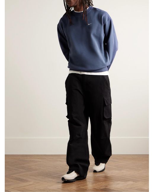 Nike Blue Solo Swoosh Cotton-blend Jersey Sweatshirt for men
