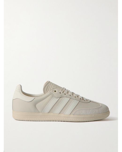 Adidas Originals Natural Pharrell Williams Humanrace Samba Suede-trimmed Leather Sneakers for men