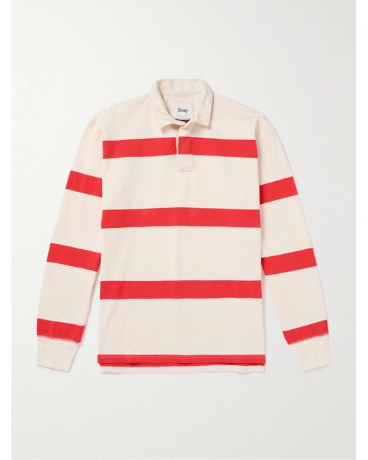 Drake's Pink Striped Cotton-jersey Polo Shirt for men