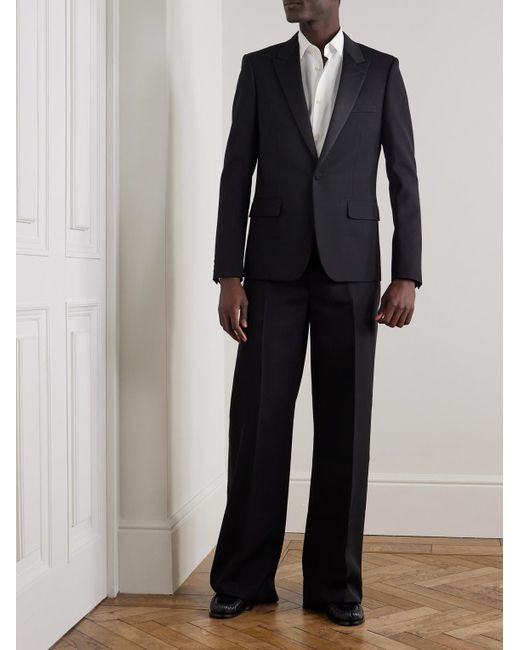 Saint Laurent White Slim-Fit Cotton-Poplin Shirt for men
