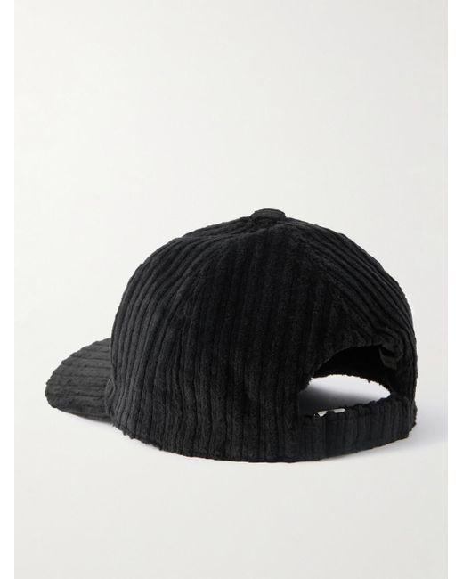 Massimo Alba Black Chance Logo-Embroidered Cotton-Blend Corduroy Baseball Cap for men