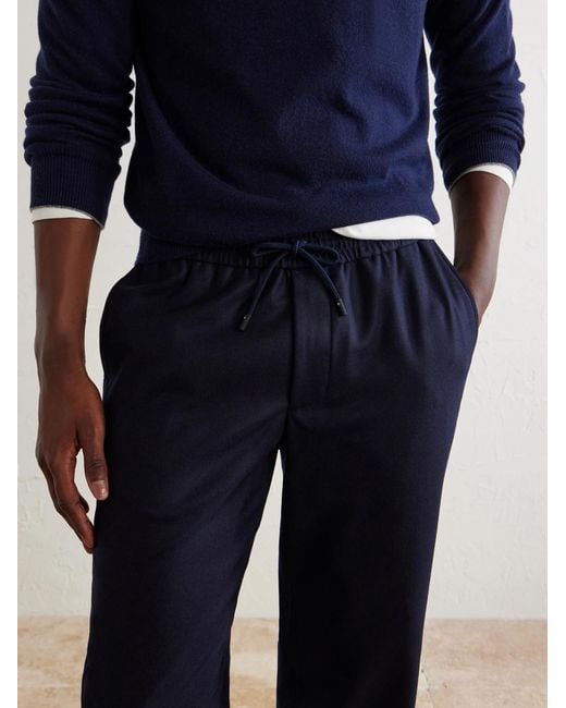 Sease Blue Mindset Straight-Leg Stretch Virgin Wool-Flannel Trousers for men