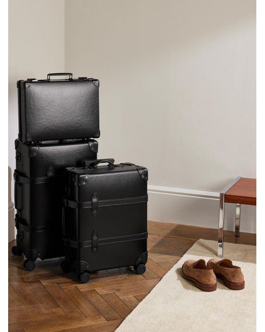 Globe-Trotter Black Centenary Leather-trimmed Vulcanised Fibreboard Check-in Suitcase for men