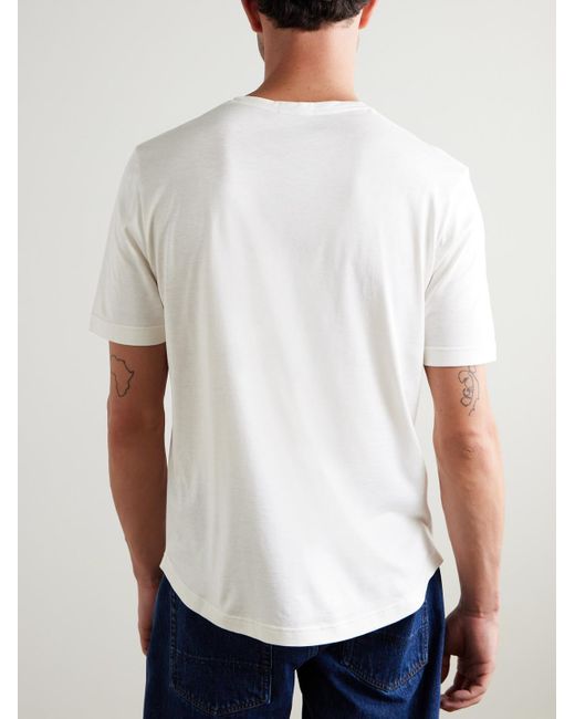 Loro Piana White Slim-fit Silk And Cotton-blend Jersey T-shirt for men
