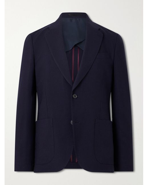 Paul Smith Blue Wool-hopsack Suit Jacket for men