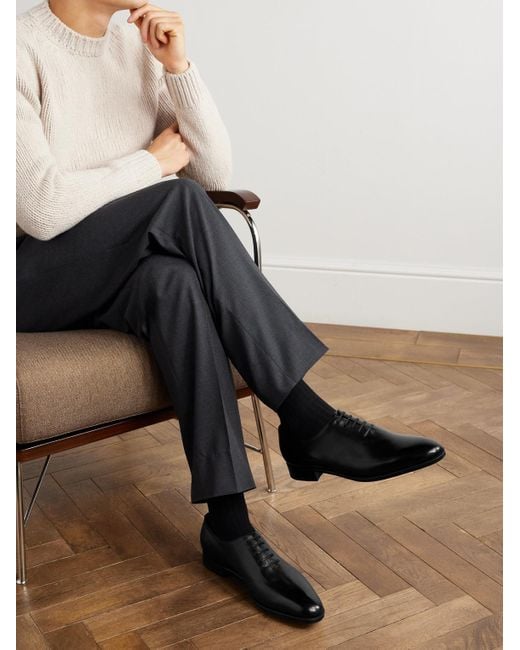 John Lobb Black Marldon Whole-Cut Leather Oxford Shoes for men