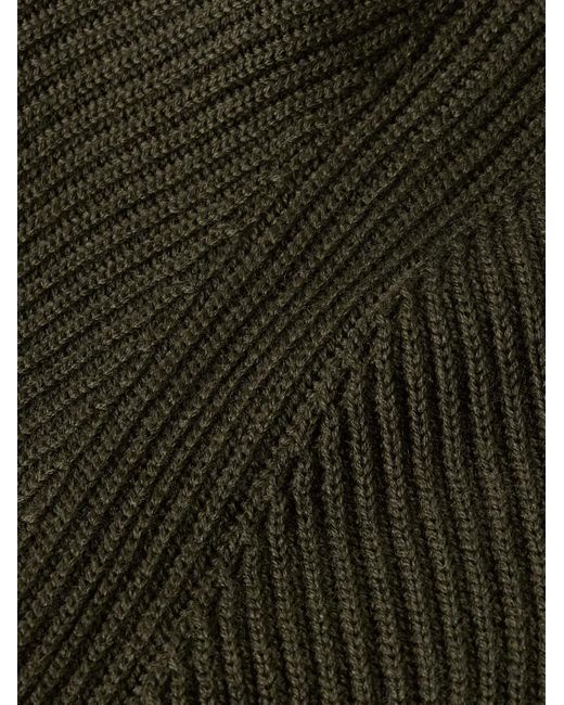 De Petrillo Green Ribbed Virgin Wool Sweater for men