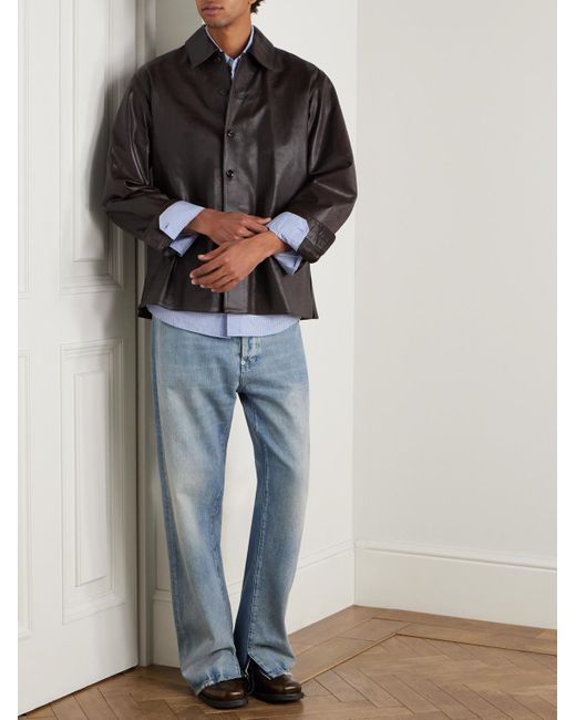 Our Legacy Black Welding Leather Shirt for men