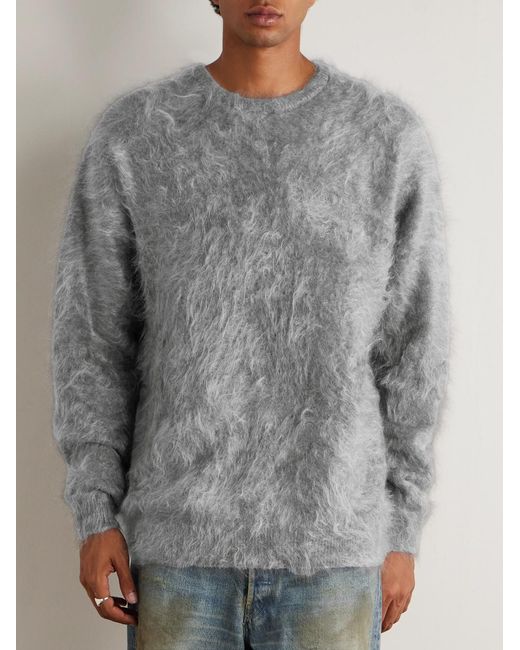 Ssstein Gray Brushed-cashmere Sweater for men
