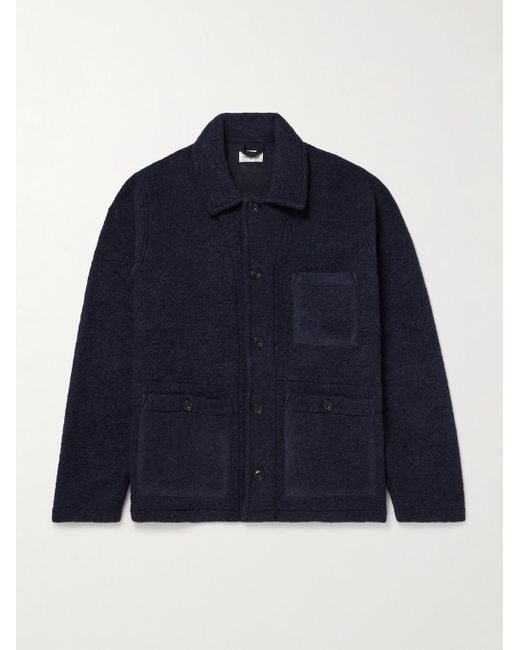 Hartford Blue Service Wool-Blend Fleece Chore Jacket for men