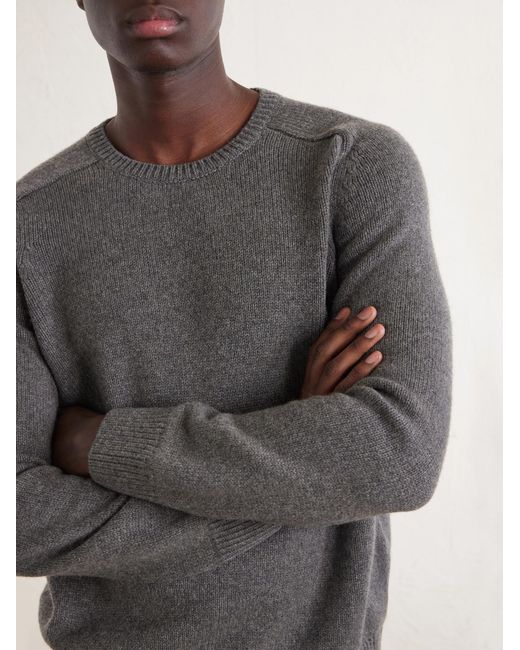 Saint Laurent Gray Cashmere And Wool-blend Sweater for men