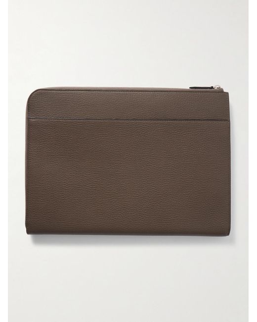 Smythson Brown Ludlow Full-Grain Leather Laptop Case for men